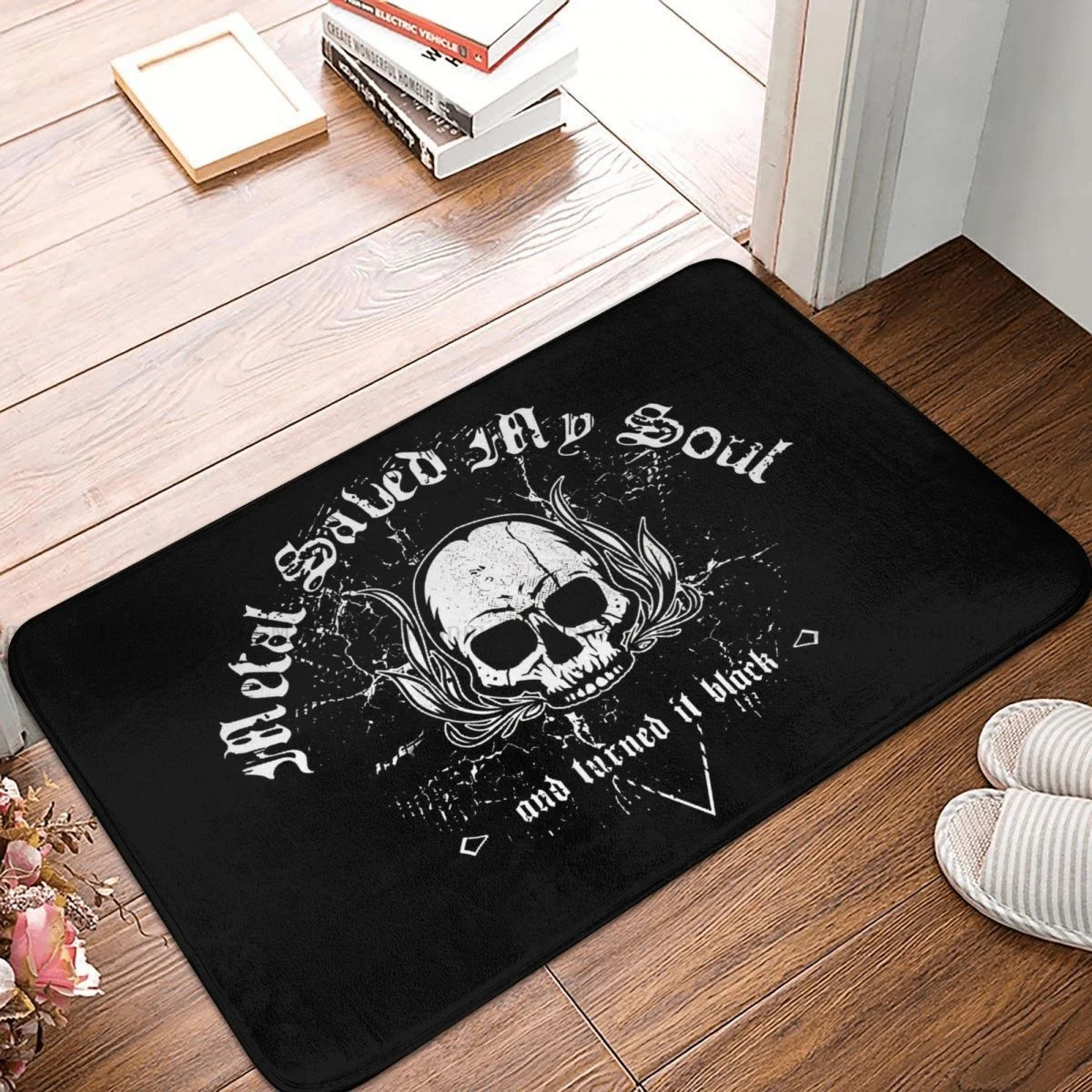 Black Metal Bathroom Mat Heavy Metal Quote Metal Saved My Soul Doormat Living Room Carpet Balcony Rug Home Decor