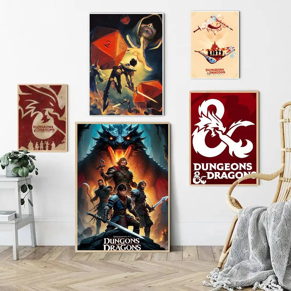 Game Dungeons & Dragons Funny Cute Cartoon Posters Prints Canvas Painting Wall Art Picture Living Room Home Decor
