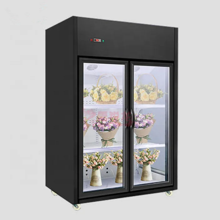 Commercial transparent glass door Flower refrigerator display chiller/ Fresh Flower fridge