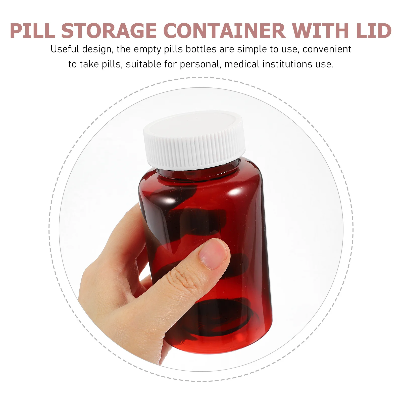

6 Pcs Pill Empty with Caps Medicine Container Plastic Pills Pot PET Medication Lids