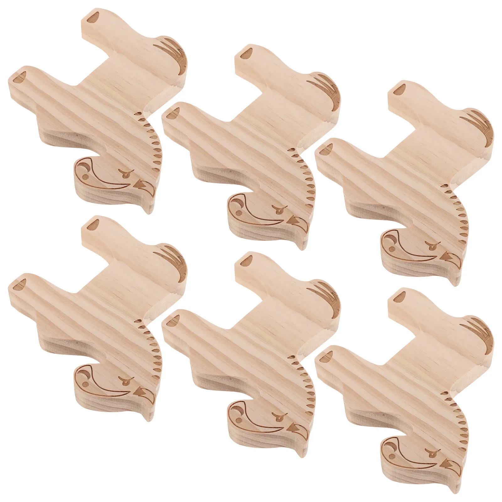 6Pcs Wooden Hand Carved Horse Figures DIY Paintable Crafts Home Decor Animal Wood Carving Animal Painting Kit