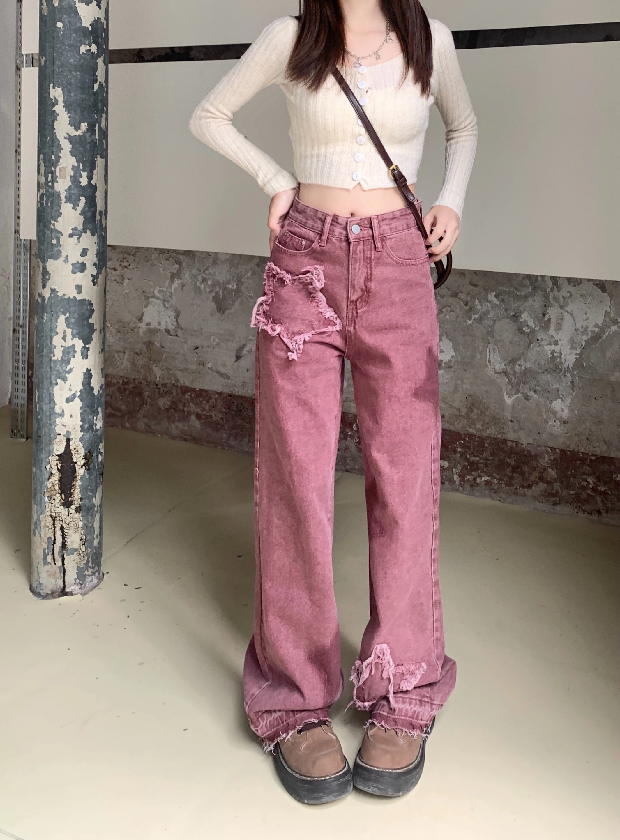 

Women Y2k Star Jeans Baggy Harajuku Korean High Waist Denim Trousers Japanese 2000s Style Jean Pants Vintage Trashy Clothes 2024