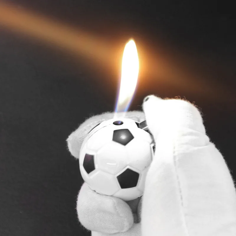 Creative Basketball Football Butane Gas Lighter  Keychain Mini Open Fire Windproof Torch Lighter Smoking Accessories Funny Gift