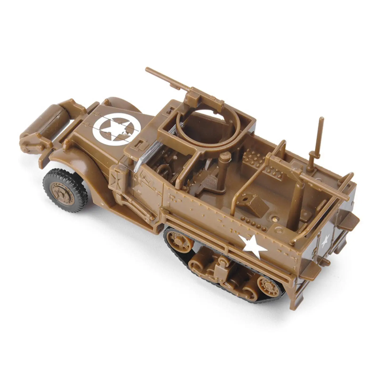 2 Car Battlefield Truck Quick Assembly Restored Details Decoration Playset 1/72 Armored Vehicle Toys Game M3A1 Boys