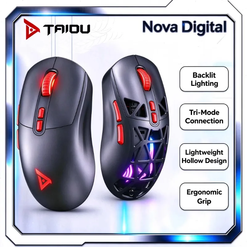 TAIDU TSG809 Tri Mode Wireless Gaming Mouse RGB Backlit Lightweight Ergonomic Programmable Mouse For PC Laptop Gaming Office