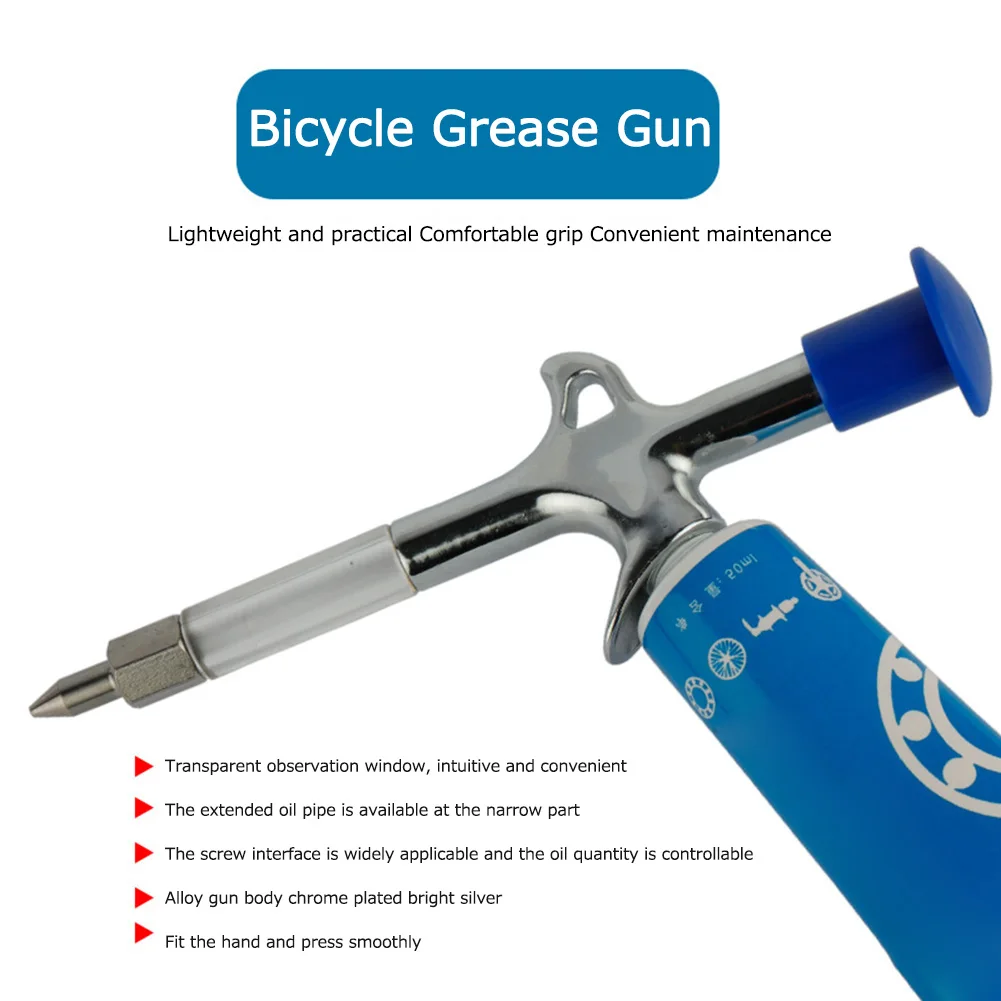 

MTB Bearing Hub Axis Grease Gun Mountain Repair Supplies Manual Oiler Service Tools Grease Gun for 13mm Hose Cycling Accessories