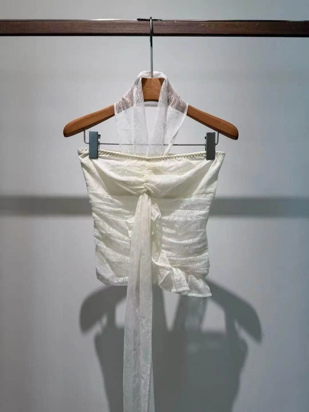 2026 summer new ruffled neck hanging tank top
