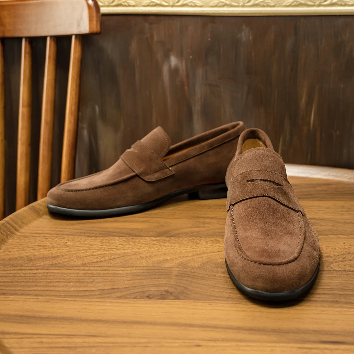 Hanmce Luxury Loafers Summer Men Genuine Leather Slip-On Shoes Men Dress Shoes