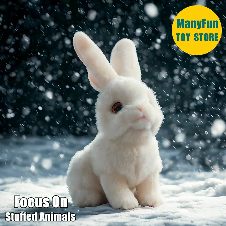 

Snow Hare Plush Toy Realistic White Rabbit Plushie Lifelike Mountain Hare Stuffed Animal Arctic Hare Simulation Doll Toy Gift