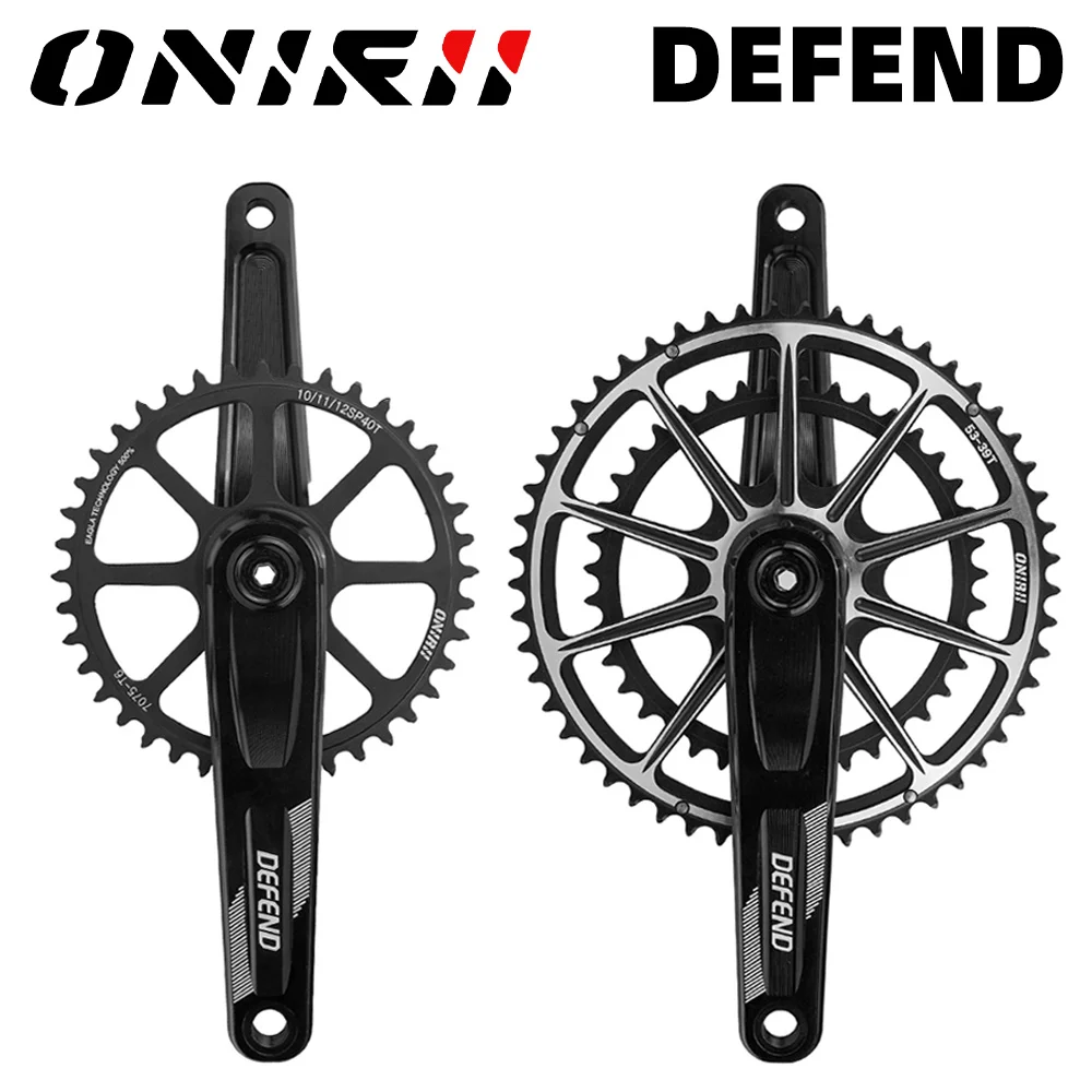 

ONIRII Road Crankset with BB Crank 165/170/172.5/175mm Chainring 50-34T 52-36T 53-39T for Road Bike Folding Bike10/11/12 Speed