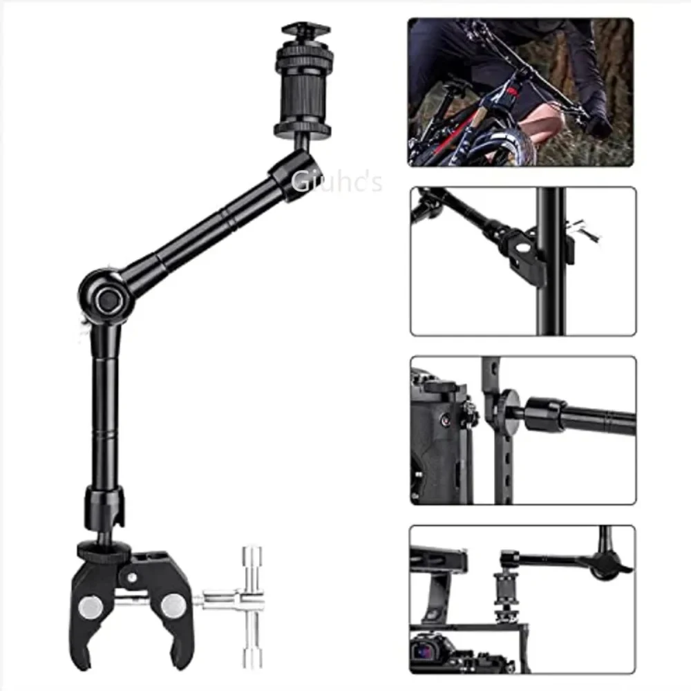 関節式アームとスーパークランプ,DSLRカメラ,LCDモニター,LEDビデオライト,カメラアクセサリー,7 "または11"