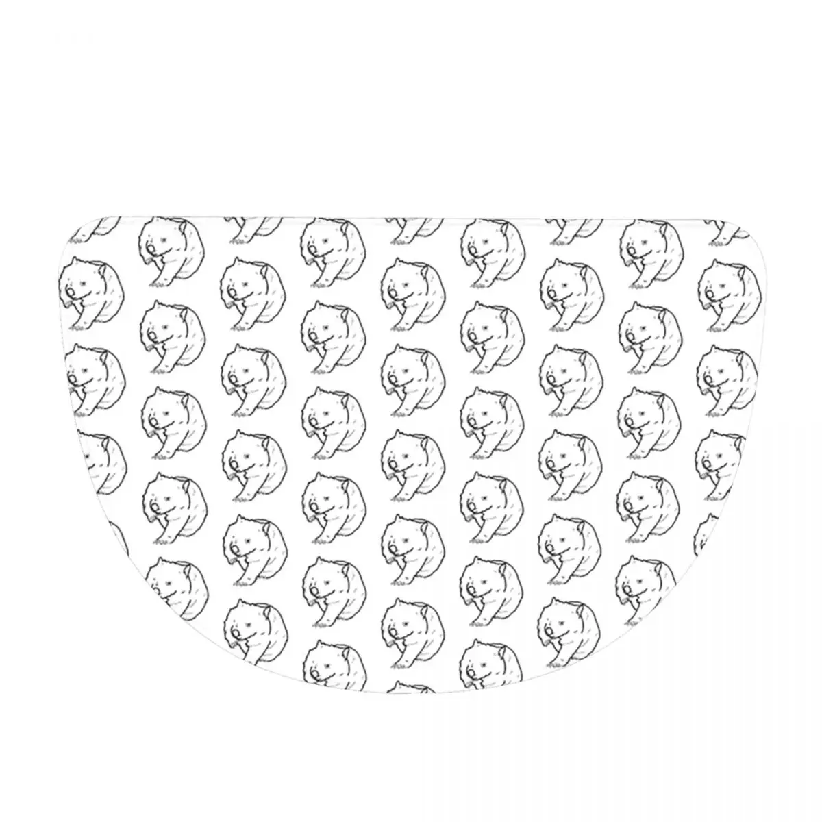 Australian Wombat Doodle Soft Flannel Half Round Doormat Non Slip Bathroom Mat Absorbent Floor Carpet for Garage