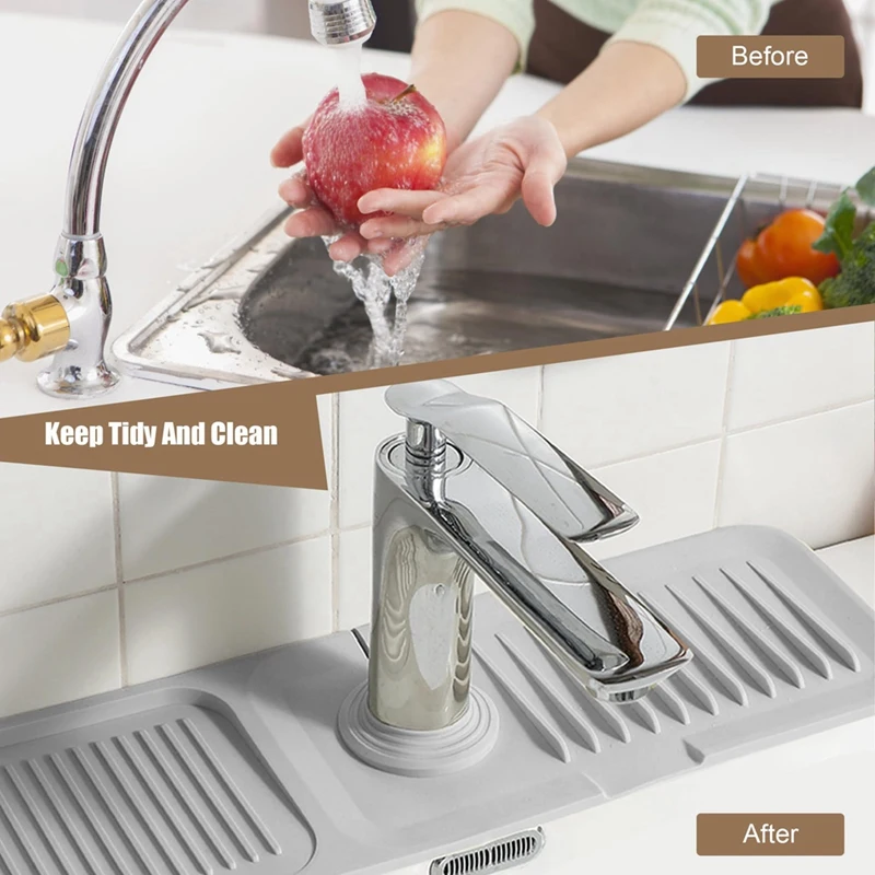 سيليكون صنبور حصيرة للمطبخ ، سبلاش الحرس ، الماسك بالتنقيط ، صينية للحمام عداد ، مقبض