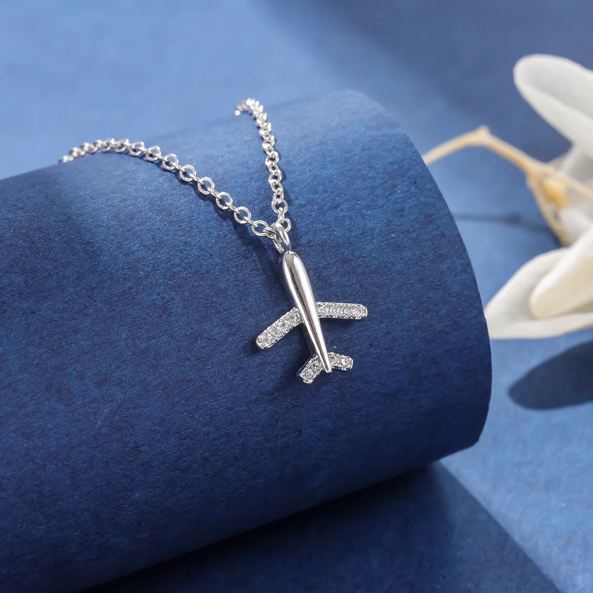 Fashion Exquisite Airplane 925 Sterling Silver Plane Clavicle Chain Necklaces