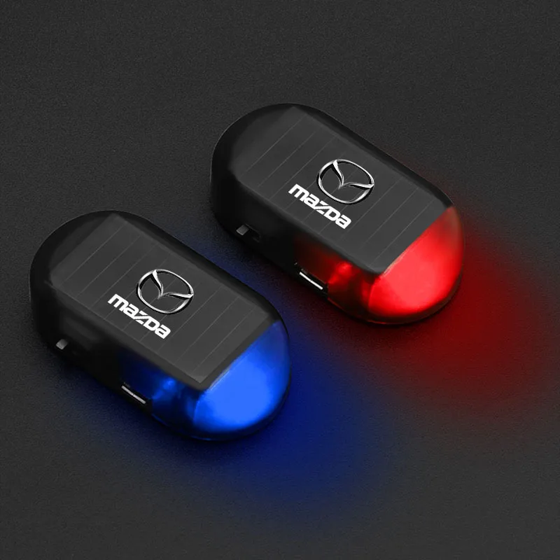 

1Pcs LED Solar Powered Fake Security Light Simulated Car Led Warning Light For Mazda 2 3 4 5 6 7 8 9 323 626 CX-3 MX-5 30 RX-8
