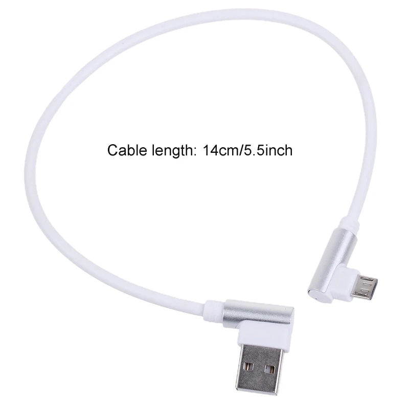 Kolanko 90 stopni USB Micro USB męskie na USB męskie złącze do ładowania danych krótki kabel ładujący 13 cm do telefonu komórkowego tabletu