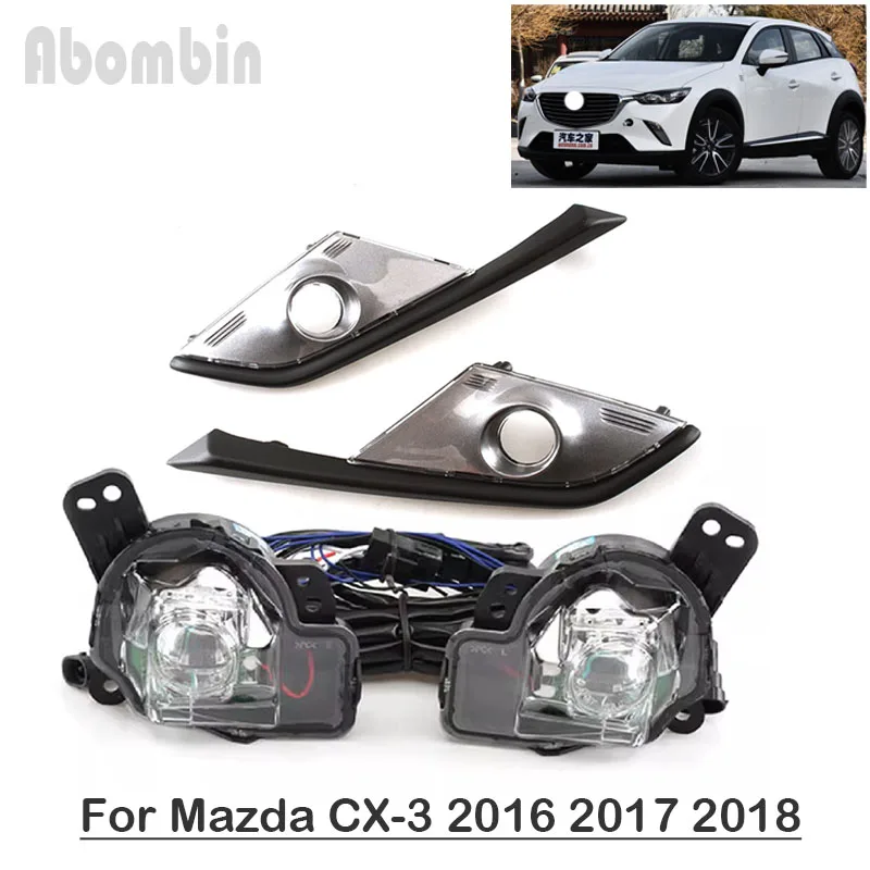 

Front Bumper Lamp Daytime Running Fog Light Assy With Wiring Harness Kit For Mazda CX-3 2016 2017 2018