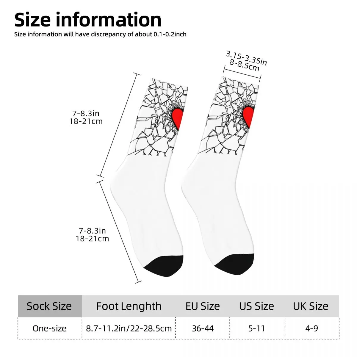 Heartbreaker III White Bath Mat Kawaii Socks Travel Cartoon Pattern Socks