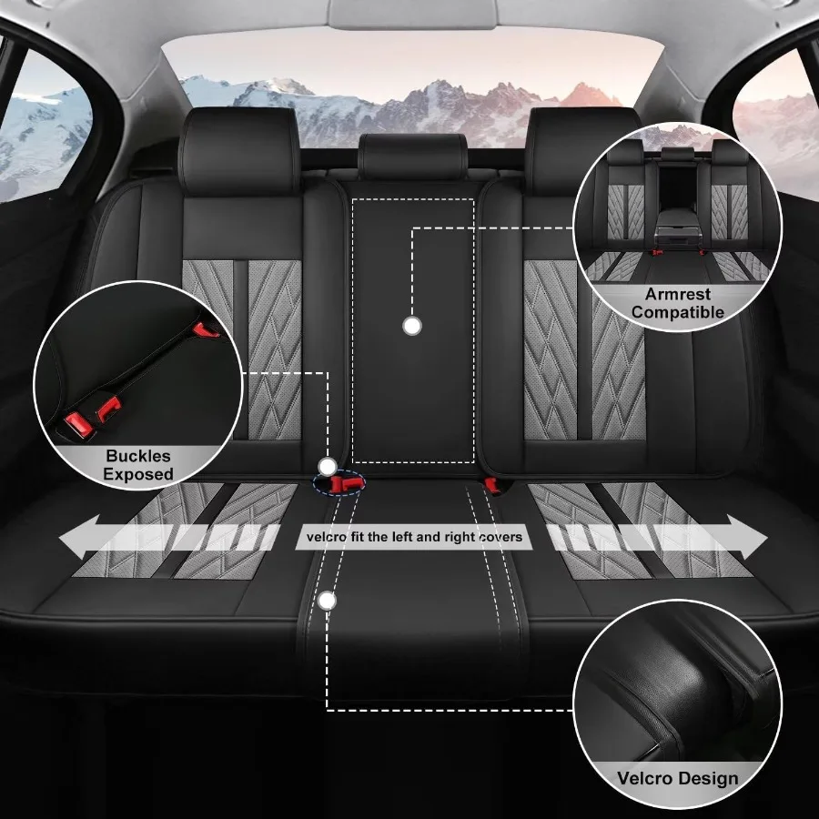 مجموعة كاملة من أغطية مقاعد السيارة لسيارة تشيفي كولورادو 20152026 مناسبة مع مادة مقاومة للماء قابلة للتنفس وتوافق الوسادة الهوائية متينة L #3