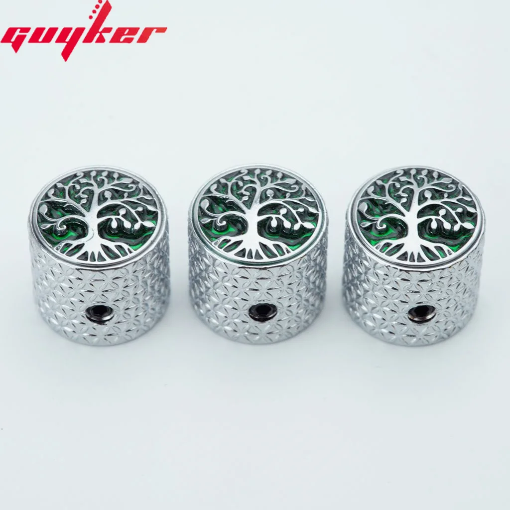 GUYKER Surface Large Tree Of Life Potentiometer Knob Inner Diameter 6MM for Guitar Bass Accessories