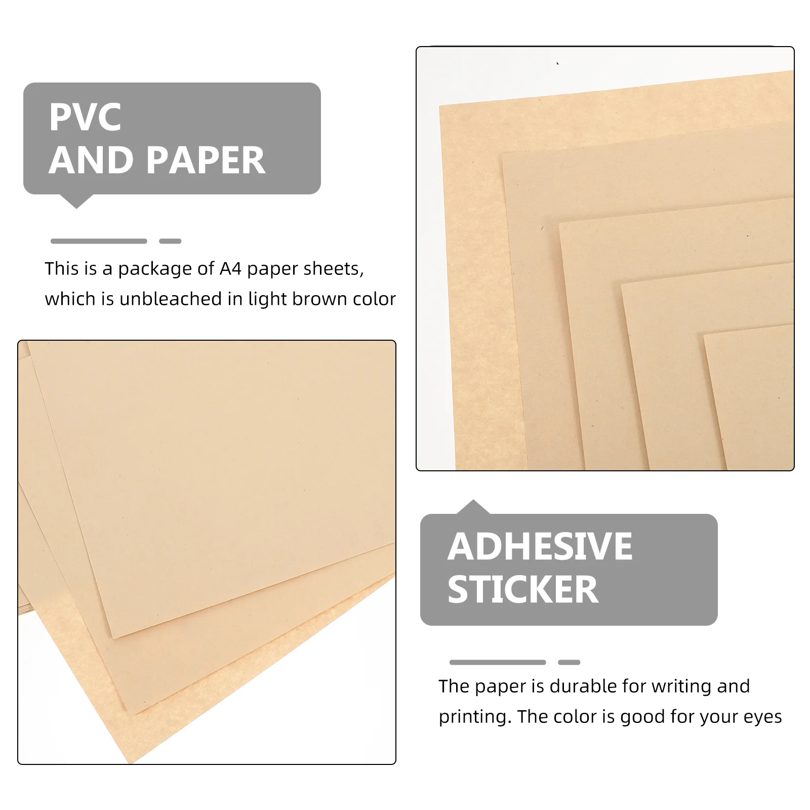 50Pcs A4 Paper Sheets Parchment Retro Paper for Certificate and Diploma 90g (Light Brown) light color paper