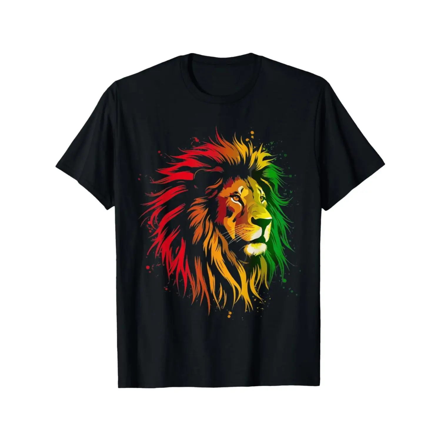 

Men's Reggae T-shirt Lion Rasta Print Red Yellow Green African Hip Hop Streetwear Casual Summer Graphic Tee