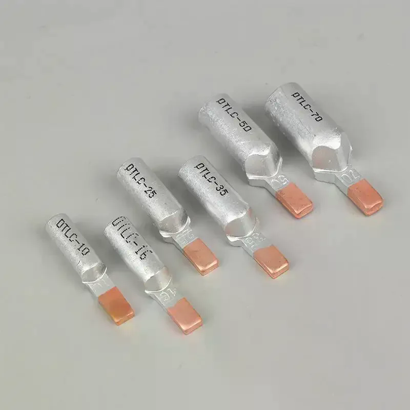 5Pcs DTLC-10/16/25/35/50/70 Electrical Cable Wire Tubular Lug Screw Connection Connector Copper-AL Cord Spade Pin Crimp Terminal