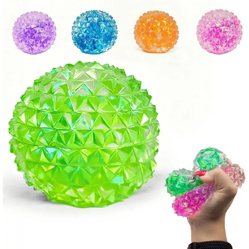 Multicolor Stress Balls Texture Ice Ball Squeeze Toy Quiet Sensory Fidget For Kids & Adults Halloween Christmas Gift