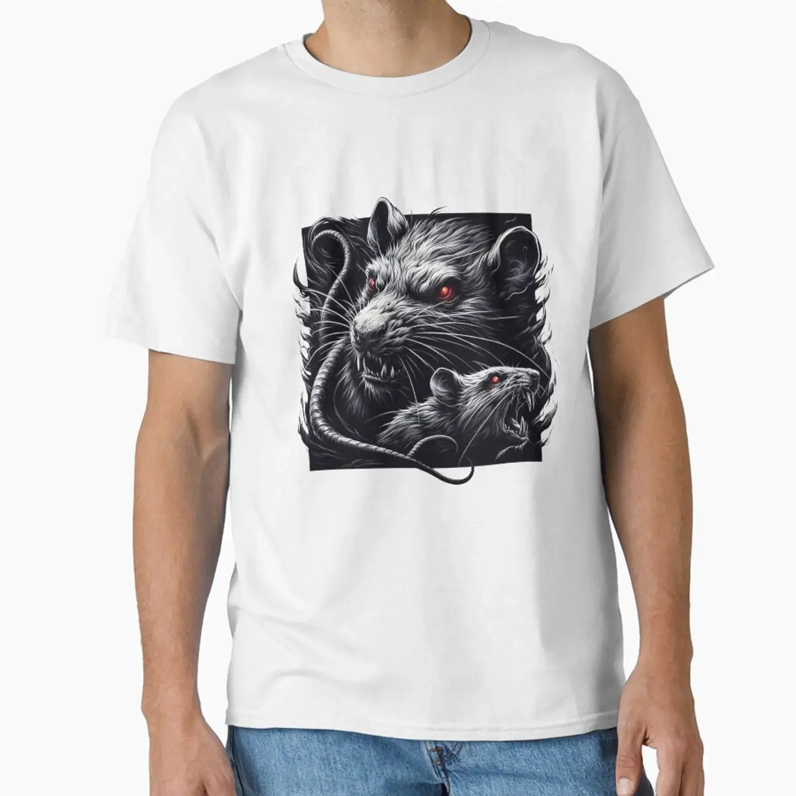 Angry Rats with sharp teeth designed and sold by BatsAndRats vintage Washed Soft fashion Slightly Top For Everyday Wear