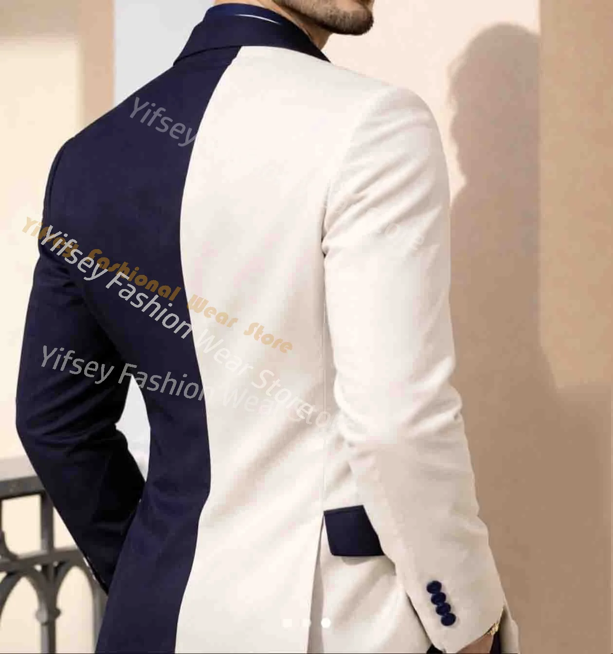 2 Colors Spliced Jacket Black Pants Designer Men's Social Suit Male Blazer Trousers Coat Tailored Boyfriend Wear Slim Fit 2pcs
