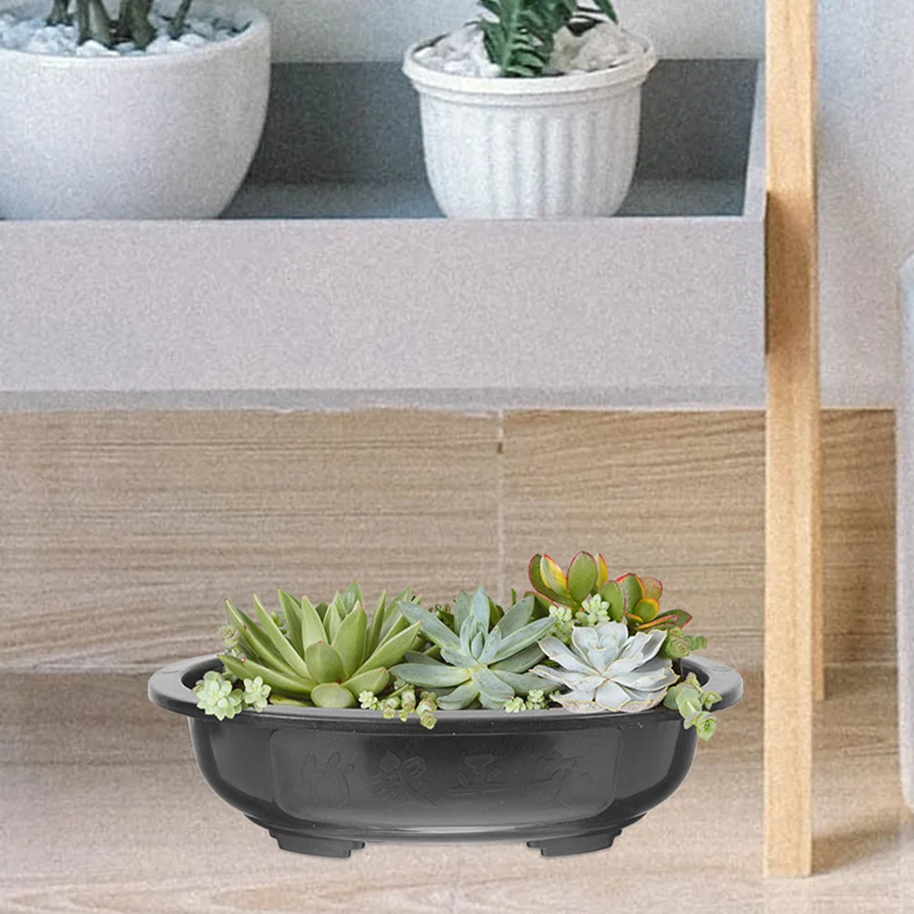 4 Pcs Shallow Succulent Planter Flower Pot Bonsai Decorative Pots Narcissus Balcony Hydroponic Bowl