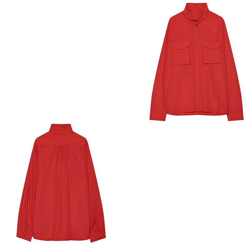 Guobioziy Women's Pocket Shirt Jacket 2026 Spring-Autumn New Model French Daily Casual Fashion Trend Fresh Street Classic Style