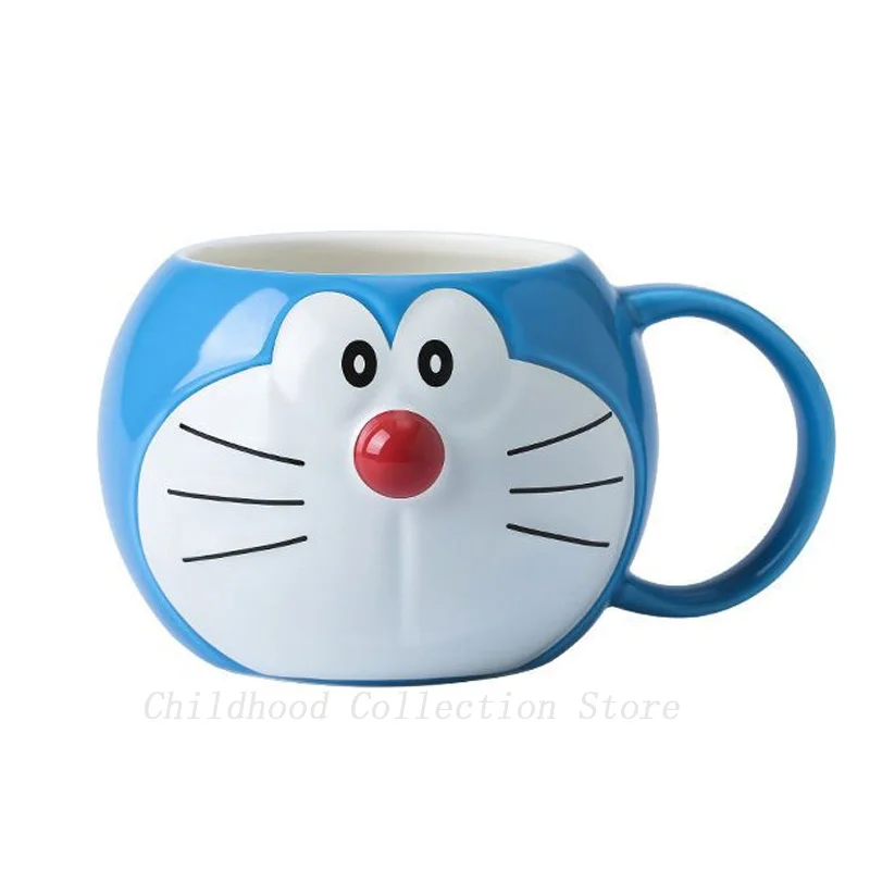 Kawaii Doraemon Action Figure Toys Ceramic Mug Funny Creative Cute Doraemon Cup Ceramic Cups Milk Handle Birthday Gifts For Kids