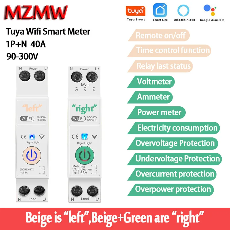 1P+N 40A 63A Tuya W…