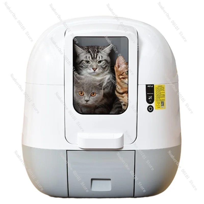 Automatic Self Cleaning Cat Bedpan Sandbox Leak Proof Intelligence Big Cat Bedpan Toilet Enclosed Arenero Gatos Sand Box QF50CB