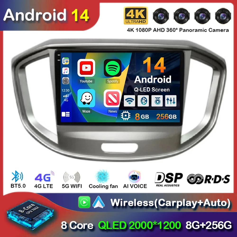 

Android 14 Carplay WIFI Car Radio For JAC Refine M4 2016 2017 2018 GPS Navigation Autoradio Audio Multimedia Video Player Stereo