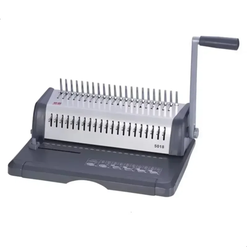 WD-5018 Desktop A4 Size Rubber Ring 21 Holes Manual Punch Comb Binding Machine