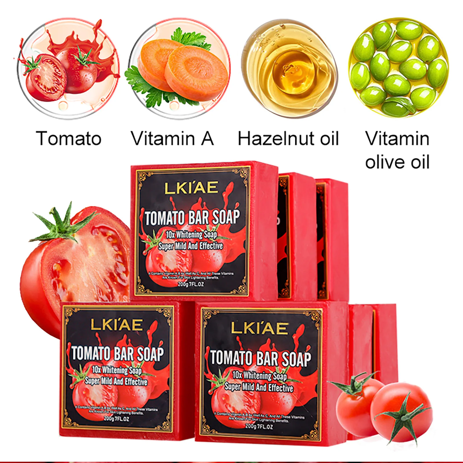 LKIAE Vegetable Glycerine Vegan Friendly Beauty Skin Care Ultra Lightening Natural Bath Tomato Soap Whitening For Dark Spots