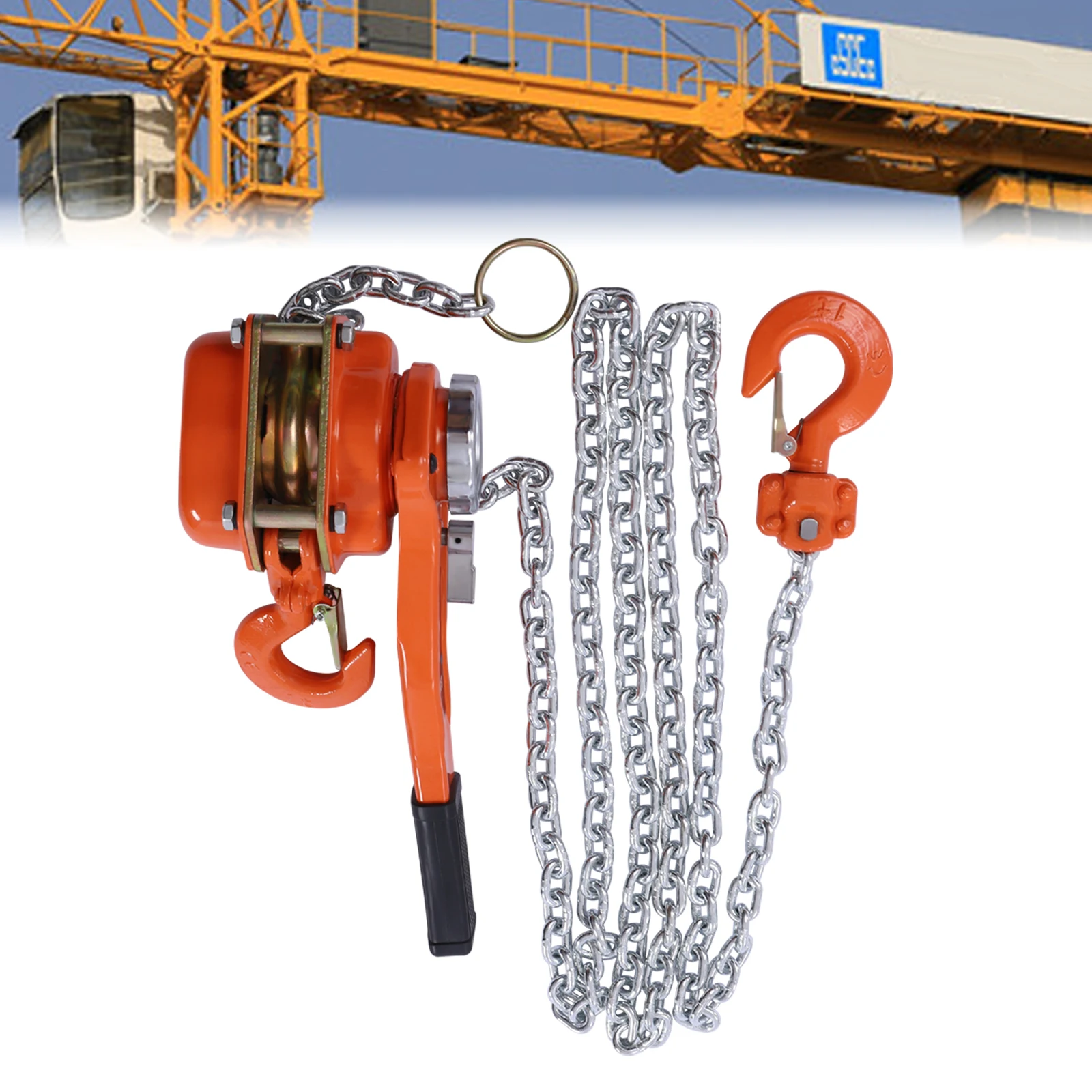 Chain Hoist 1650LBS 10FT Lift Lever Block Chain Hoist 3/4T Chain Ratchet Lever Block Chain Hoist Come Along Lift Puller 1650LBS