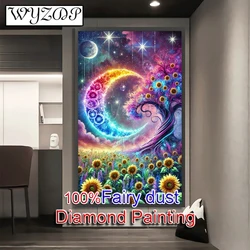WYZDP Flower100% AB Diamond Painting Full Square Diamond Embroidery Craft Stitch Gift Crystal Diamond Art Full Fairy Dust Decor