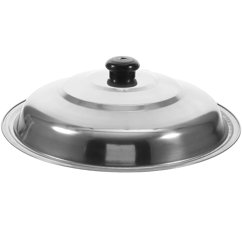 

Stainless Steel Wok Lid Round Pot Microwave Replacement Pan Cookware 14 Inch for Frying High Hardness Skillet