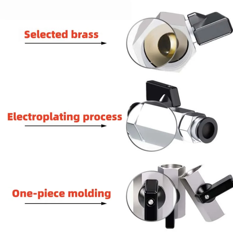 Mini Brass Ball Valve Set with Various Air Hose Connectors Compact Air Compressor Shut-off Valve Corrosion-Resistant