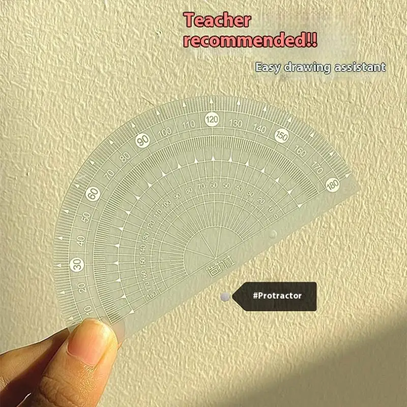 4PCS/Set Transparent Measuring Ruler Student Gift 15CM Jelly Ruler Set Thickened Measuring Stationery Set Square