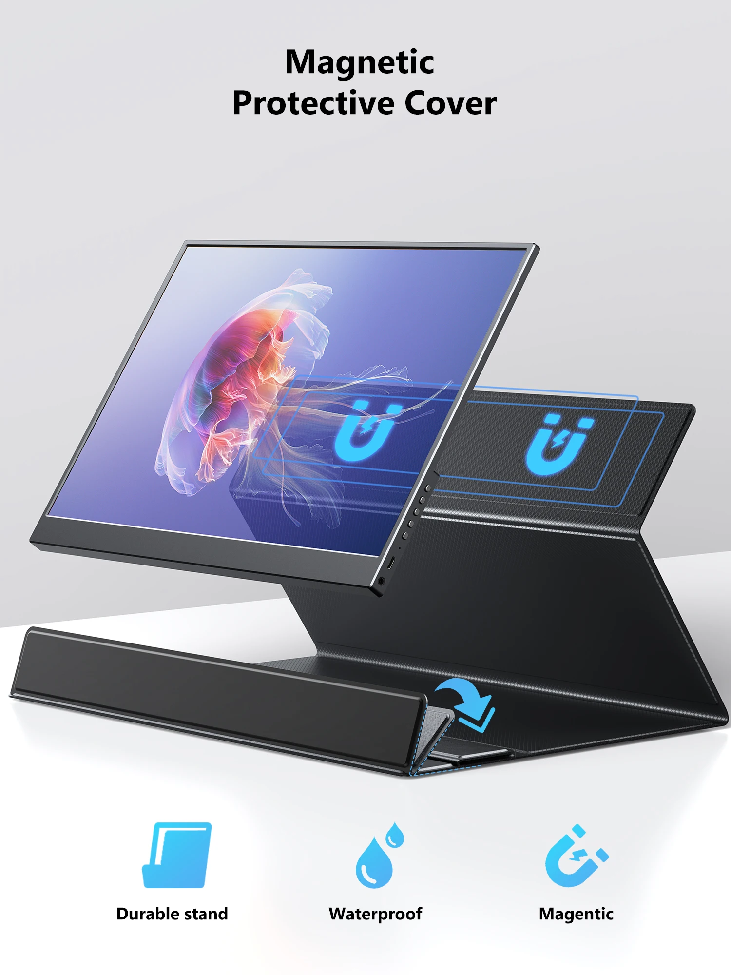 Amoudo 14 Inch 2160*1440P Portable Monitor Portable Monitor with USB-C HDMI Port for Windows Mac Switch PS5 Xbox Laptop Screen