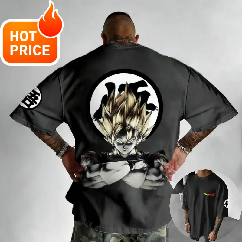 

Футболка оверсайз Super Saiyan Son Goku Dragon Ball в стиле Harajuku для мужчин и женщин, летняя, свободная, повседневная, с коротким рукавом
