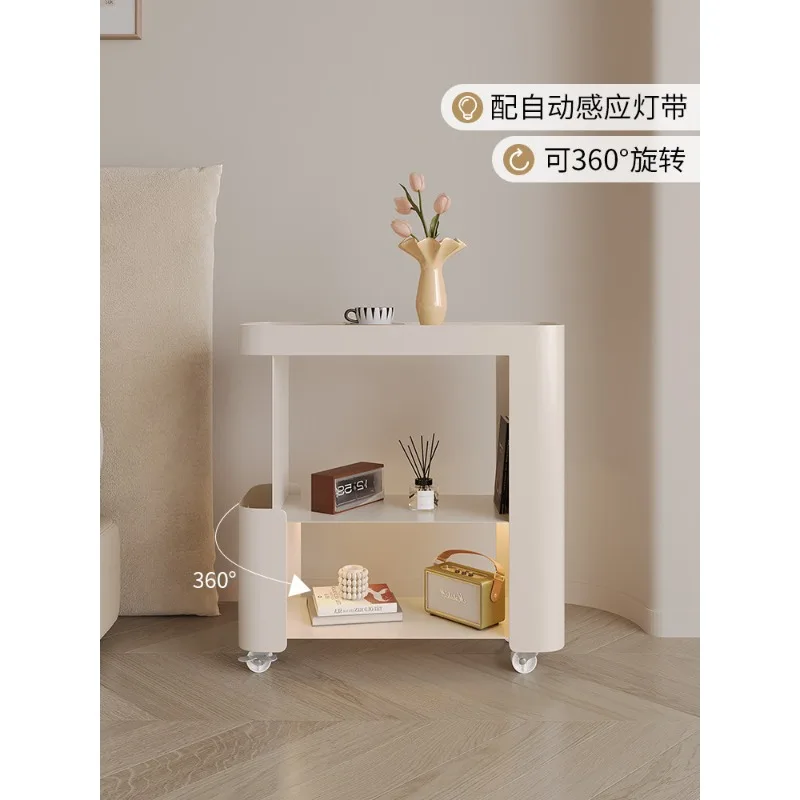 Super Narrow Bedside Table Shelf Small Storage Cabinet Bedroom Household Movable Side Couch Side Cabinet Bedside Table