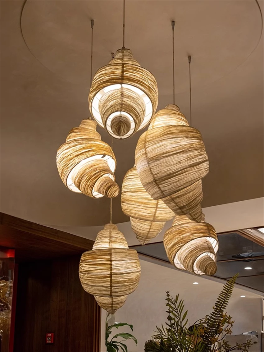 croissant shape fabric pendant lamps indoor pendant lights restaurante bar hotel decoracao de personalidade padaria criativo nordico 01