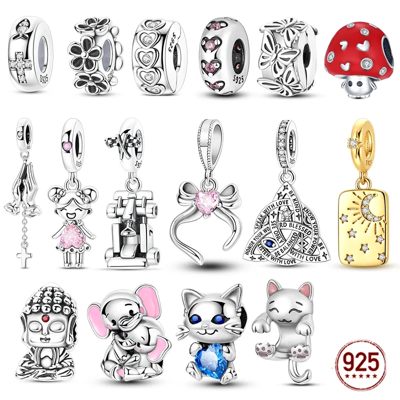 

Новые подвески из серебра 925 пробы: бабочка, кошка, слон, бантик. Подходят для оригинальных браслетов. Украшения для женщин, подарок своими руками.