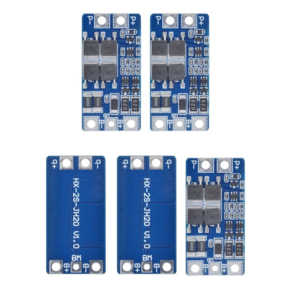 

5PCS 2S 7.4V 8.4V 10A Lithium Battery Charge Protection Board Balancer Equalizer Protection Board For HX-2S-JH20 Power Tool Part