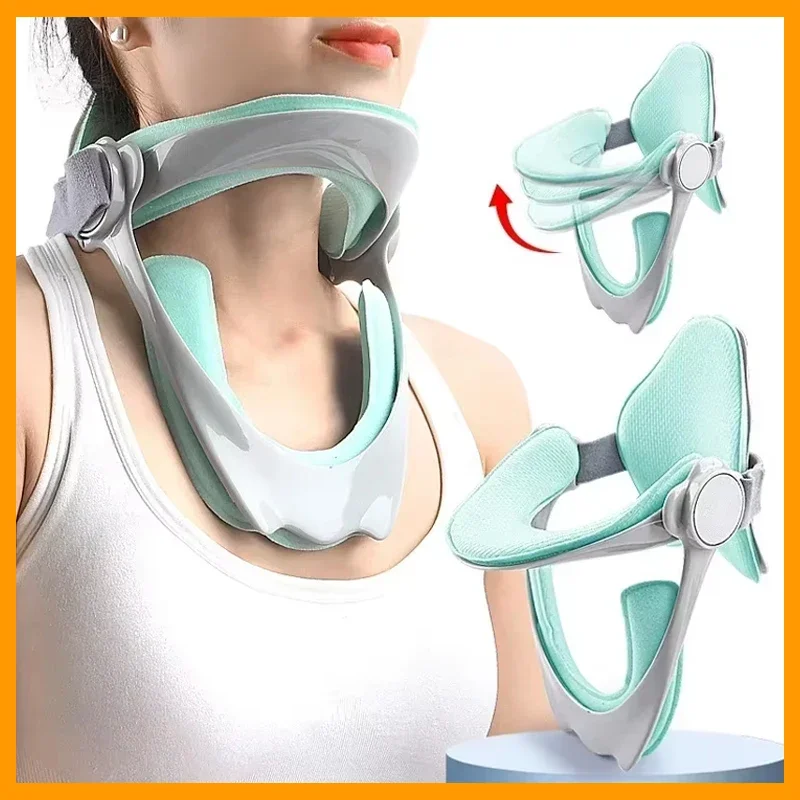 

Adjustable Cervical Traction Device Posture Corrector Cervical Collar Neck Braces Support Stretcher Spine Protector Pain Relief